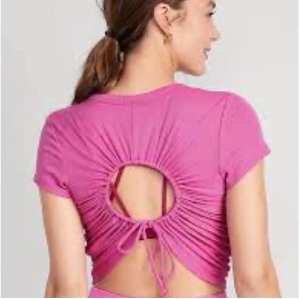 Old Navy Ultra Light Open Back Pink Top Size XS